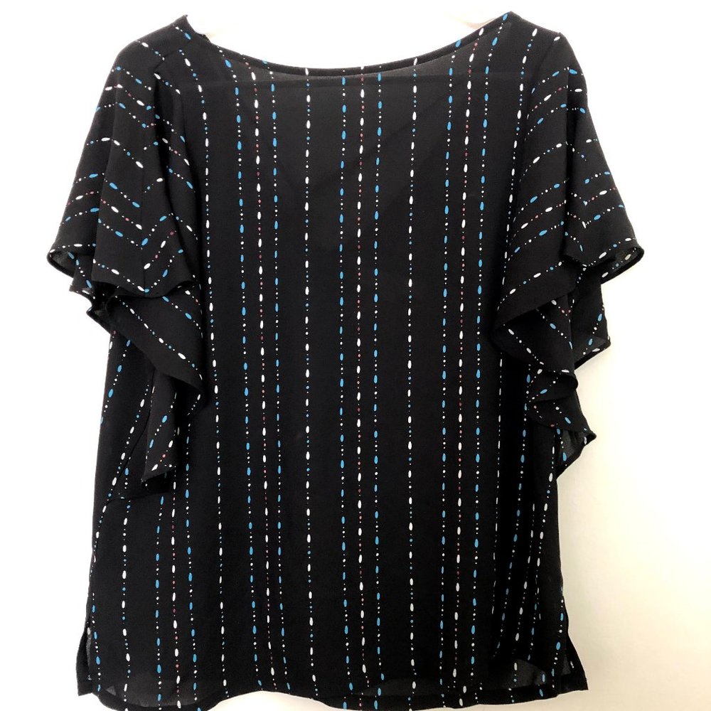 Flutter sleeve tie pattern top from The Loft